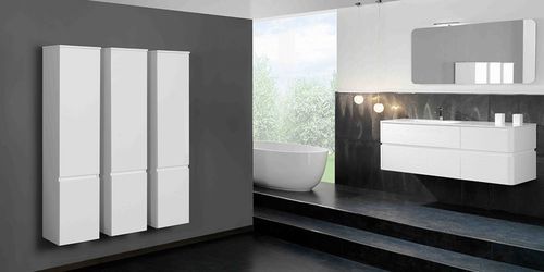 Meuble vasque suspendu - QU33 - MOBILTESINO - en orme / contemporain / avec tiroirs