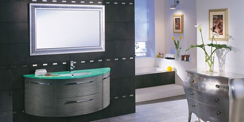 Meuble vasque suspendu - F 122 - MOBILTESINO - en chêne / contemporain / avec tiroirs