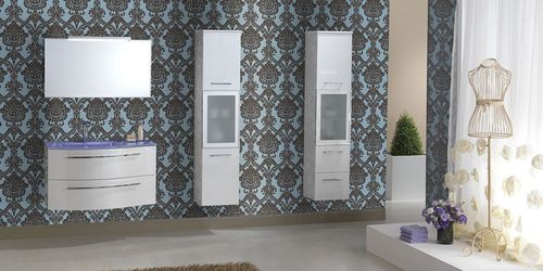 Meuble vasque suspendu - F 150 - MOBILTESINO - en bois / contemporain / avec tiroirs