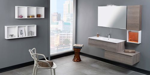 Meuble vasque suspendu - HD.01 - MOBILTESINO - stratifié / en céramique / contemporain