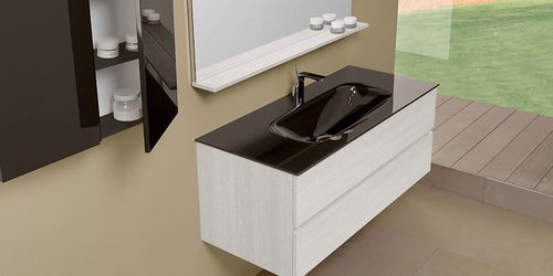 Meuble vasque suspendu - HD.09 - MOBILTESINO - stratifié / en verre / contemporain