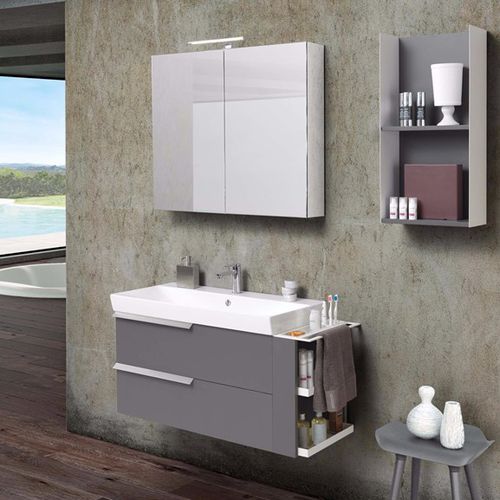 Meuble vasque suspendu - FY05 - MOBILTESINO - en bois laqué / contemporain / avec tiroirs