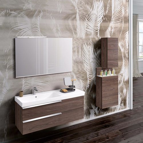 Meuble vasque suspendu - FY09 - MOBILTESINO - stratifié / contemporain / avec placard intégré