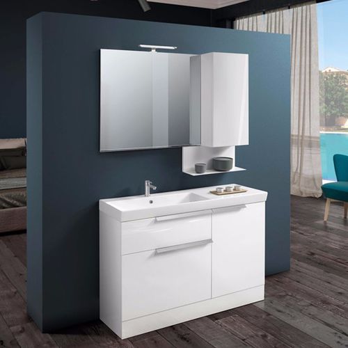 Meuble vasque suspendu - FY12 - MOBILTESINO - en bois laqué / contemporain / avec miroir