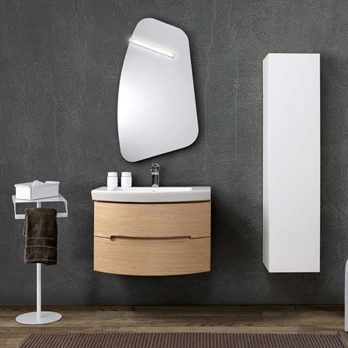 Meuble vasque suspendu - DR01 - MOBILTESINO - en placage de bois / contemporain / avec miroir