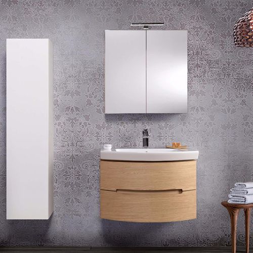 Meuble vasque suspendu - DR02 - MOBILTESINO - en placage de bois / contemporain / avec miroir