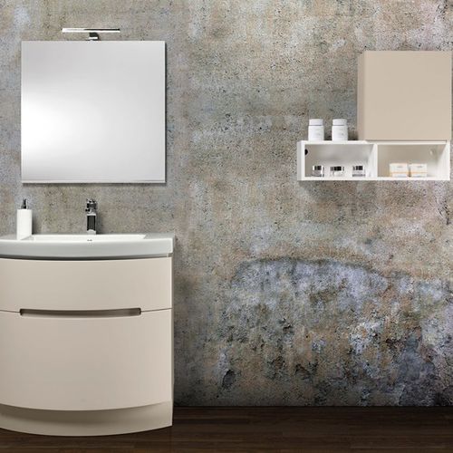 Meuble vasque suspendu - DR03 - MOBILTESINO - en placage de bois / contemporain / avec miroir