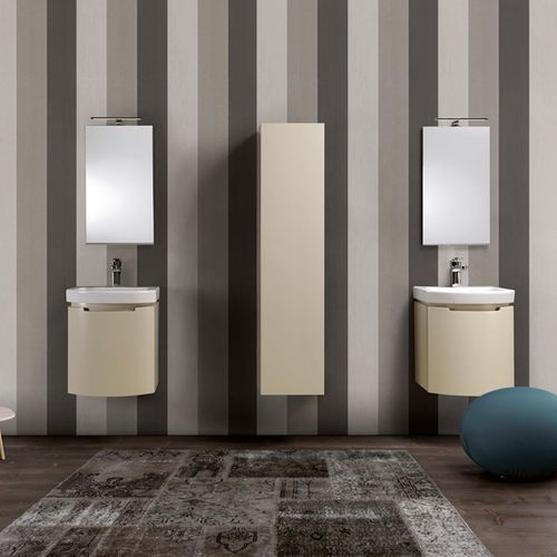 Meuble vasque suspendu - DR07 - MOBILTESINO - en bois laqué / contemporain / avec miroir