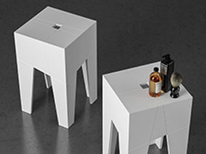 Tabouret contemporain - TANGRAM - MOMA DESIGN - en métal / avec piètement en métal / carré