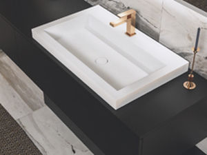 Vasque à poser - HALF PLANAR SQUARE - MOMA DESIGN - en Corian® / rectangulaire / sans trou