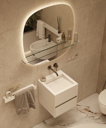 Vasque suspendue - CUBIC - MOMA DESIGN - en bois / en Corian® / sur mesure