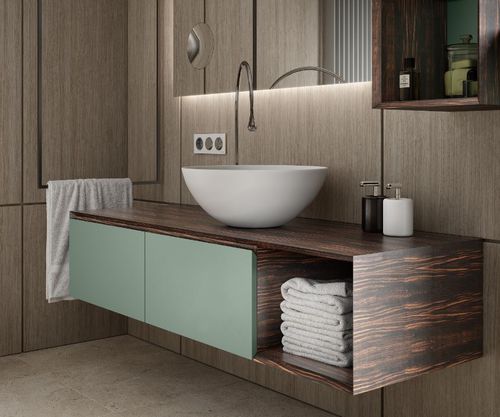 Vasque à poser - GOLD BASIN  - MOMA DESIGN - en Corian® / ronde / sans trou
