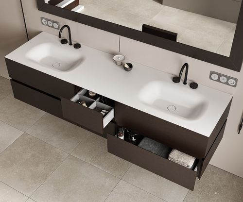 Vasque sous plan - AQUATICO  - MOMA DESIGN - en Solid Surface / avec plan intégré / sur mesure