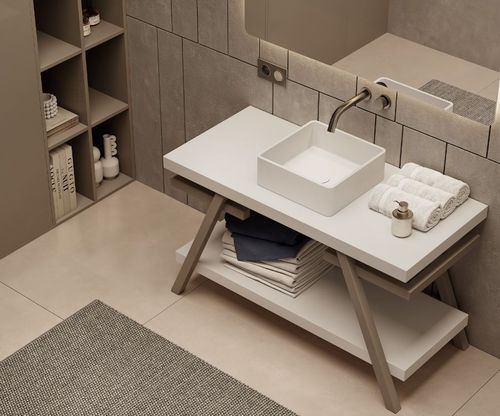 Meuble vasque à poser - PROVENCE - MOMA DESIGN - en bois / en Corian® / contemporain