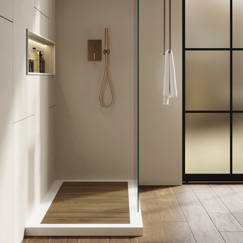 Receveur de douche rectangulaire - ONE SHOWER - MOMA DESIGN - surélevé / en bois / antidérapant