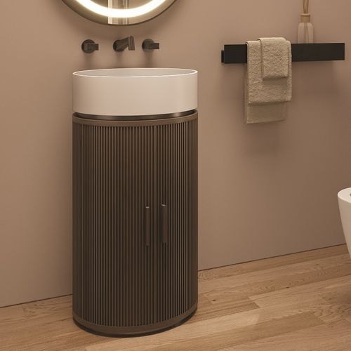 Vasque sur pied - TOWER EDO - MOMA DESIGN - en Solid Surface / en marbre / en noyer