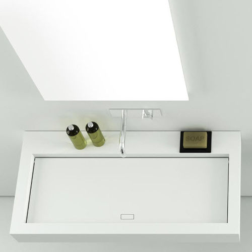 Vasque suspendue - PLANAR - MOMA DESIGN - en Corian® / sur mesure / rectangulaire