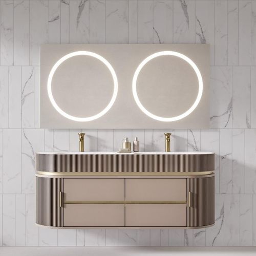 Meuble vasque mural - ETEREO - MOMA DESIGN - en MDF laqué / en porphyre / contemporain