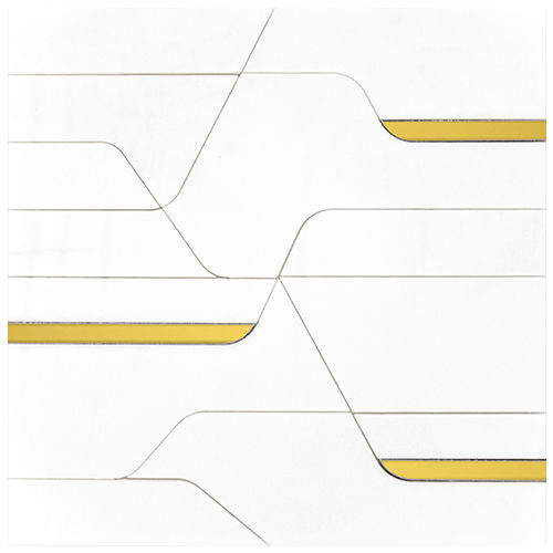 Carrelage en marbre - CLARITY SLIM OFF THASSOS GOLD - MOSARTE - en métal / poli / d'intérieur