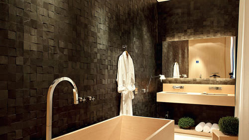 Carrelage en ardoise - KALEIDOS : CUBUS PRETO - MOSARTE - à relief / d'intérieur / de salle de bain