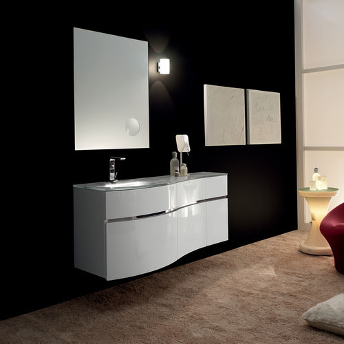 Meuble vasque suspendu - SINUA: 140  - PROGETTOBAGNO - en cristal / en inox / contemporain