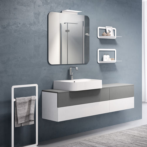 Meuble vasque suspendu - LOUNGE SLIM: 40 / 150 - PROGETTOBAGNO - en céramique / contemporain / avec tiroirs