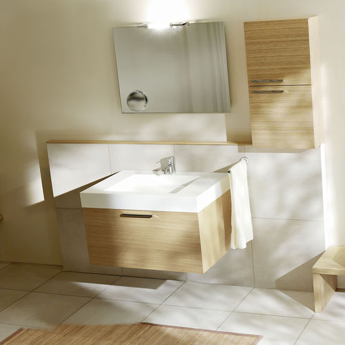 Meuble vasque suspendu - IGUAZU: 80 - PROGETTOBAGNO - en chêne / en Solid Surface / contemporain