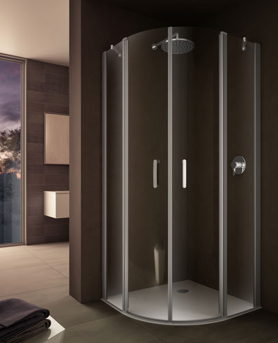 Cabine de douche en verre - LR - PROVEX - avec porte pivotante / d'angle / en verre transparent