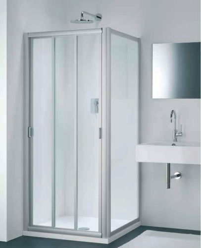 Cabine de douche en verre - FC + WC - PROVEX - en aluminium / à portes coulissantes / pliante