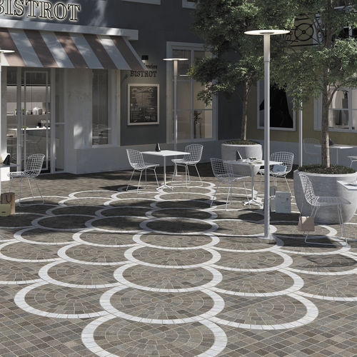 Carrelage en grès cérame - BRUNO ARCO BIANCO - Ceramica Rondine - structure / d'extérieur / de jardin