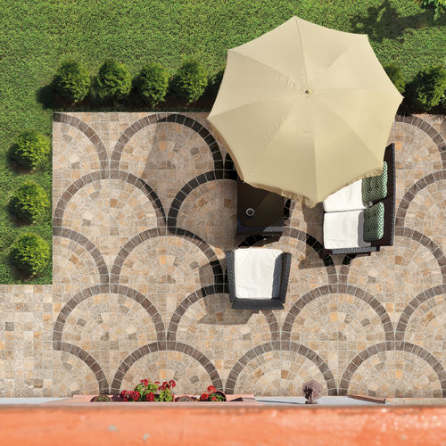 Carrelage en grès cérame - BEIGE - Ceramica Rondine - structure / d'extérieur / de jardin