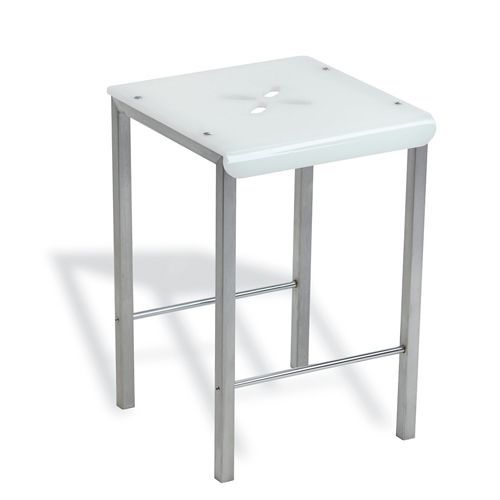 Tabouret contemporain - 878 - STILHAUS - en acier / avec piètement en acier inoxydable / blanc