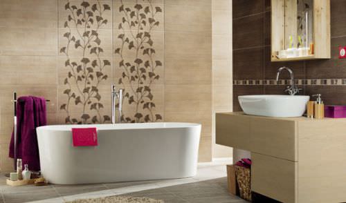 Carrelage en céramique - BILOBA BEIGE - TUBADZIN - mat / d'intérieur / de salle de bain