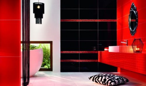 Carrelage en céramique - RED - TUBADZIN - brillant / d'intérieur / de salle de bain