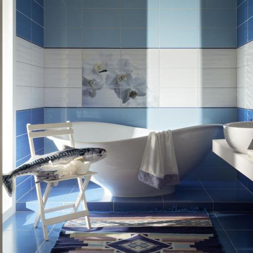 Carrelage en grès cérame - MAXIMA BLUE - TUBADZIN - poli / de salle de bain / mural