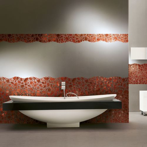 Mosaïque en verre - BROOK : ROSSO FUOCO - VETROVIVO - polie / d'intérieur / murale
