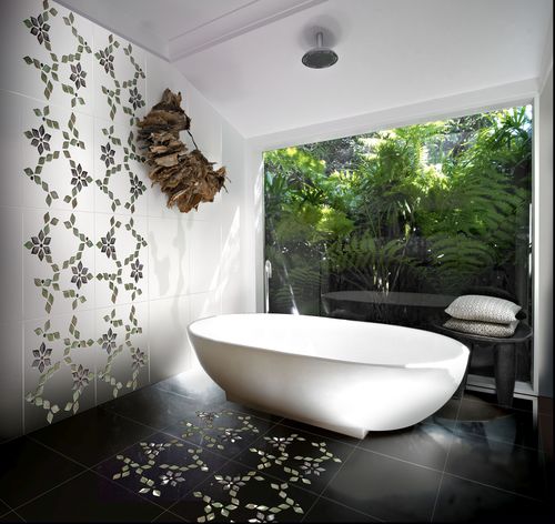 Carrelage en verre - NATURAE FOGLIE : RAMPICANTE - VETROVIVO - de salle de bain / mural / de sol