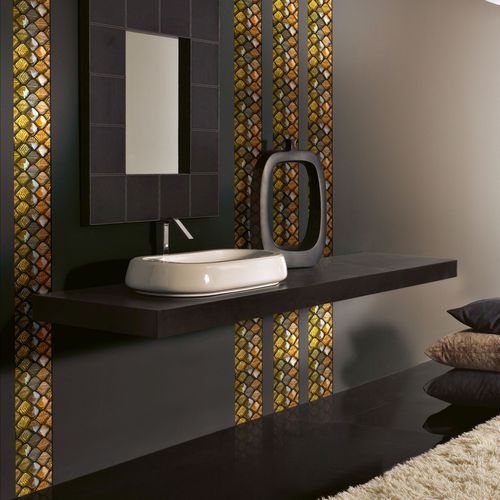 Mosaïque en verre - SCULPTURAE : PETALI - VETROVIVO - à relief / lisse / de salle de bain
