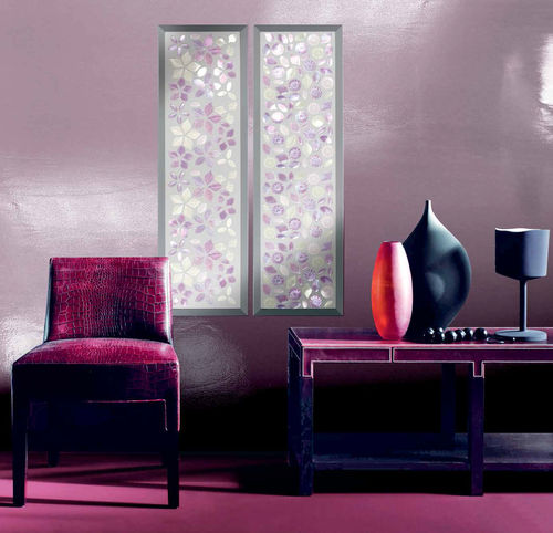 Panneau décoratif mural - NATURAE FOGLIE : FLOWERING - VETROVIVO - pour agencement intérieur / en verre / en aluminium