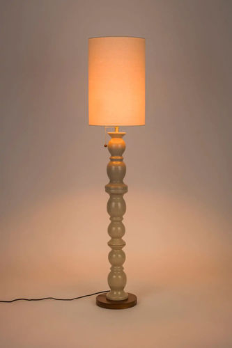 Lampe sur pied - Brew  - Zuiver - en lin / en noyer / en céramique