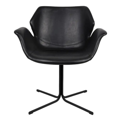 Fauteuil contemporain - NIKKI  - Zuiver - en simili cuir / en acier à revêtement par poudre / noir