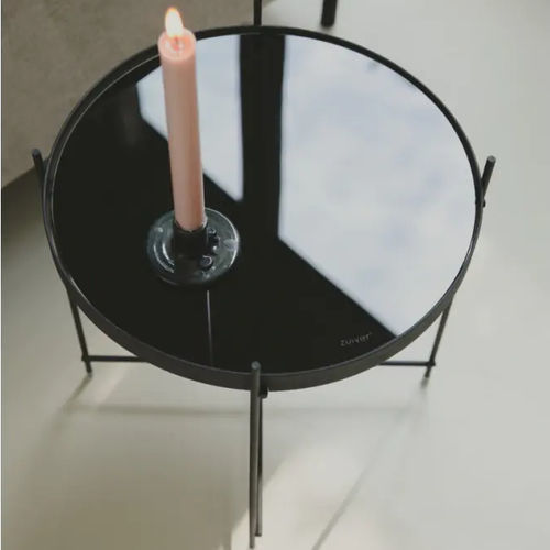 Table d'appoint contemporaine - CUPID - Zuiver - en verre / avec piètement en fer / ronde