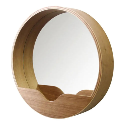 Miroir mural - 8100002 - Zuiver - contemporain / rond / en placage de bois