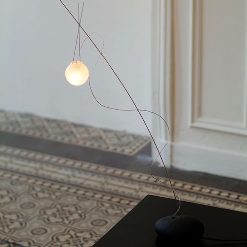 Lampe de table - TI AMO NINO - CÉLINE WRIGHT  - en acier inoxydable / en verre soufflé / en verre dépoli