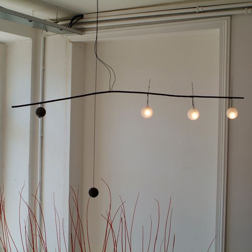 Suspension - TI AMO MILAN  - CÉLINE WRIGHT  - en acier inoxydable brossé / en verre / design original
