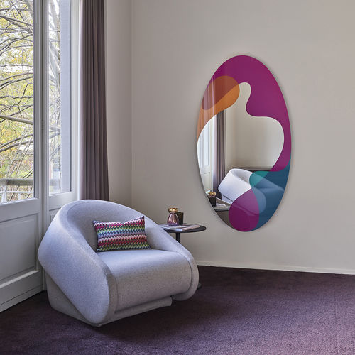 Miroir mural - SPEKTRUM  - DEKNUDT MIRRORS  - contemporain / ovale / bleu