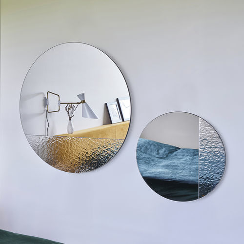 Miroir mural - CORD   - DEKNUDT MIRRORS  - contemporain / rond / argenté