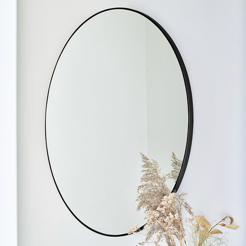 Miroir mural - Hoop Black M - DEKNUDT MIRRORS  - contemporain / rond / en métal