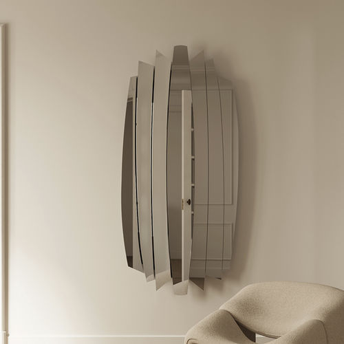 Miroir mural - Tutti XL - DEKNUDT MIRRORS  - design original / argenté / vertical