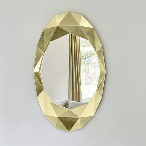 Miroir mural - Precious Gold - DEKNUDT MIRRORS  - contemporain / ovale / en métal
